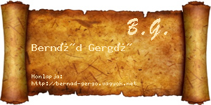 Bernád Gergő névjegykártya