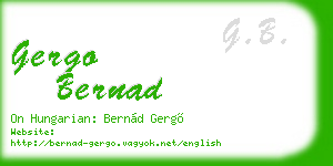 gergo bernad business card